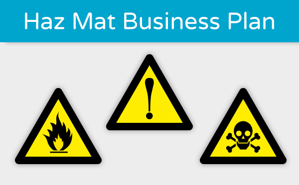 Three hazard warning signs: exclamation mark, flame, and skull and crossbones.