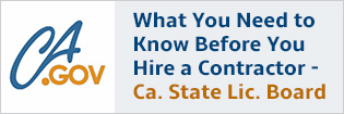 CA.gov logo next to the text "What You Need to Know Before You Hire a Contractor - Ca. State Lic. Board”